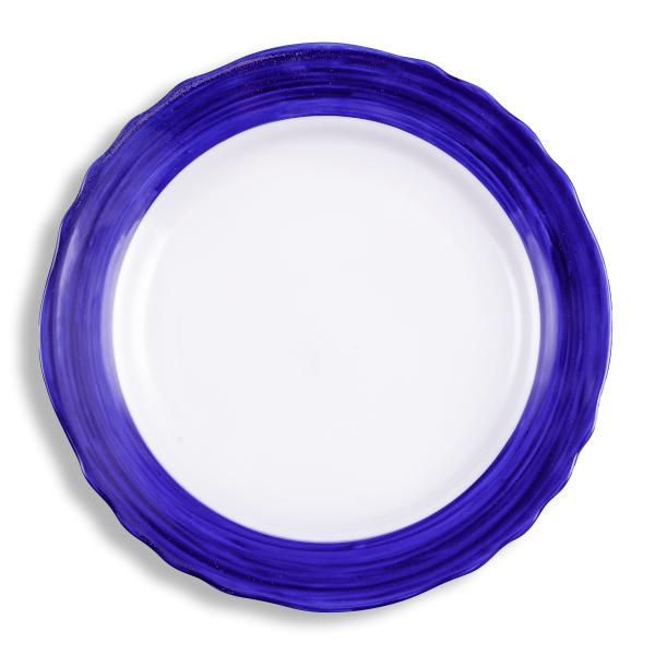 No.608 - Kékfestő, Broad blue - Dinner plate, wavy
