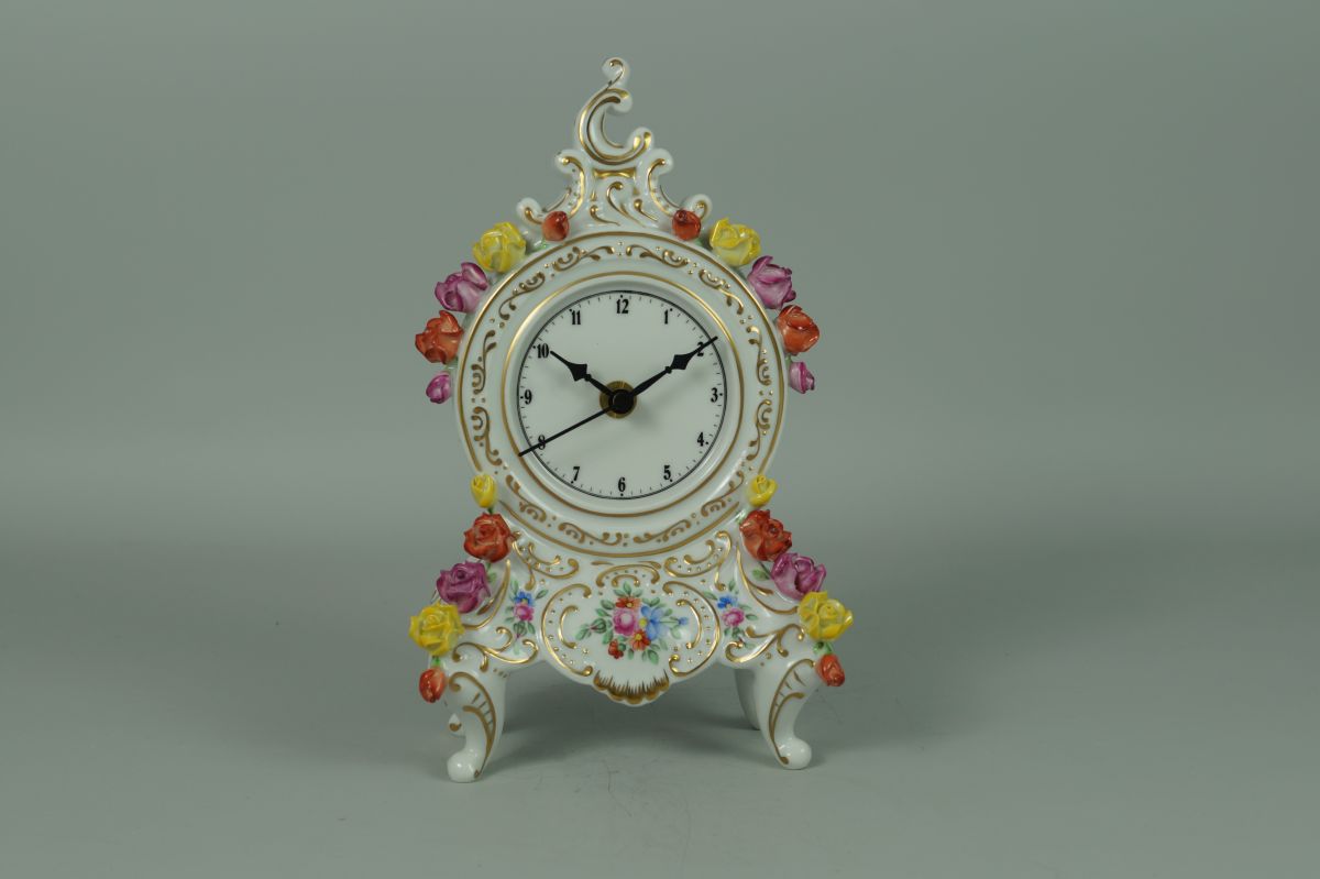 Baroque clock with rose