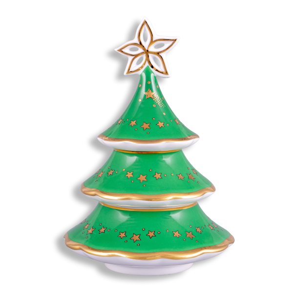 Zöld karácsonyfa gyertyatartó 3 részes