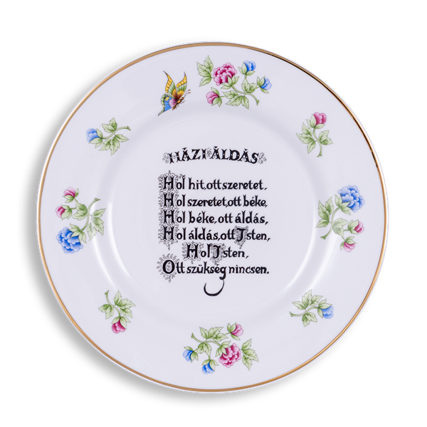 Hortenzia "házi áldás" wall plate, 27 cm