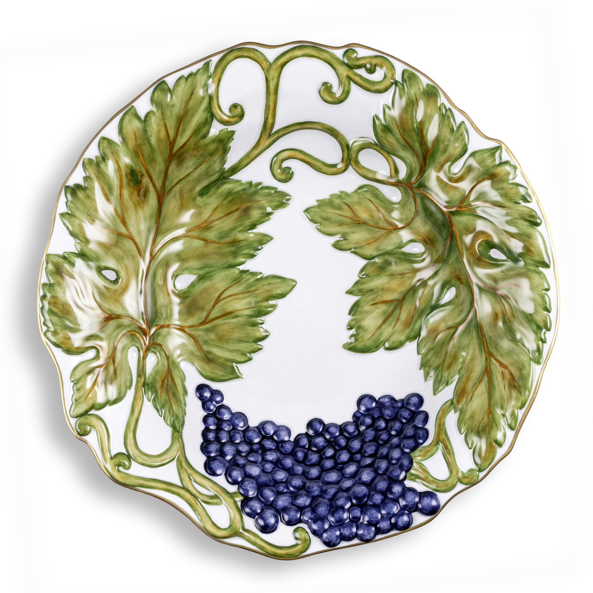 Blue Grapes Furit Bowl, round
