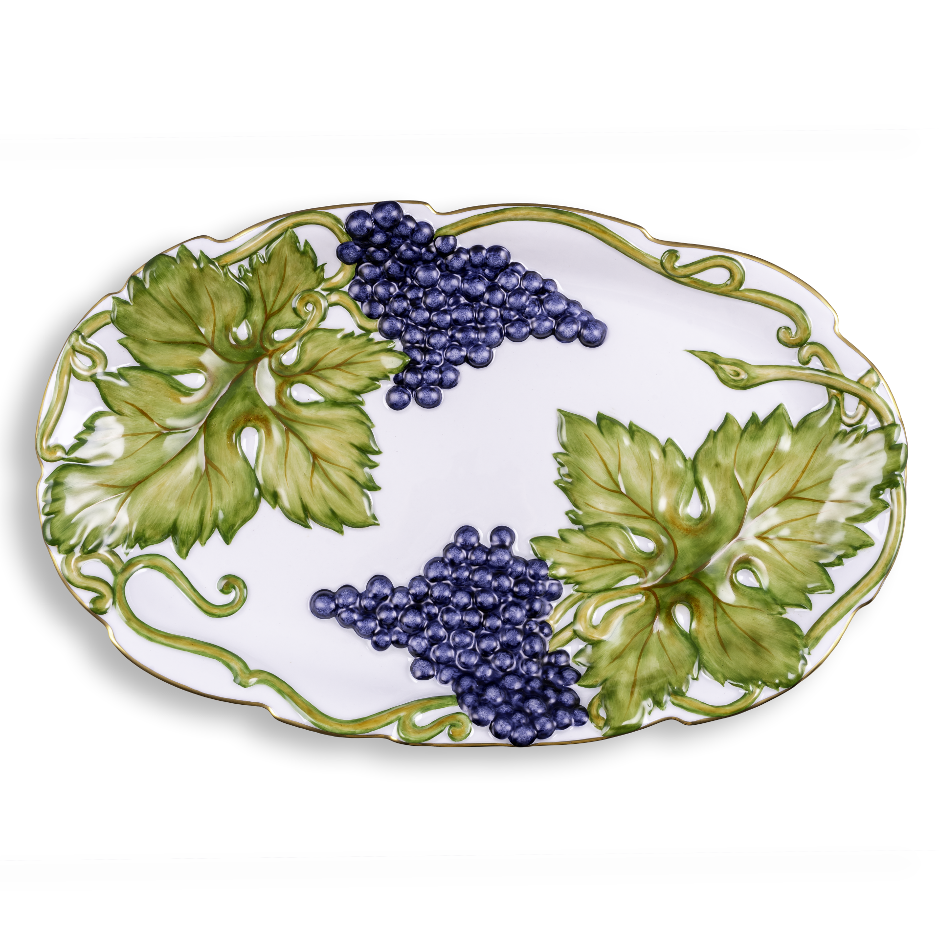 Blue Grapes Furit Bowl, oval