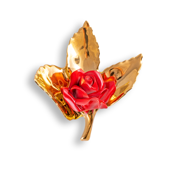 Tövisrózsa, arany-piros, 8,5 cm