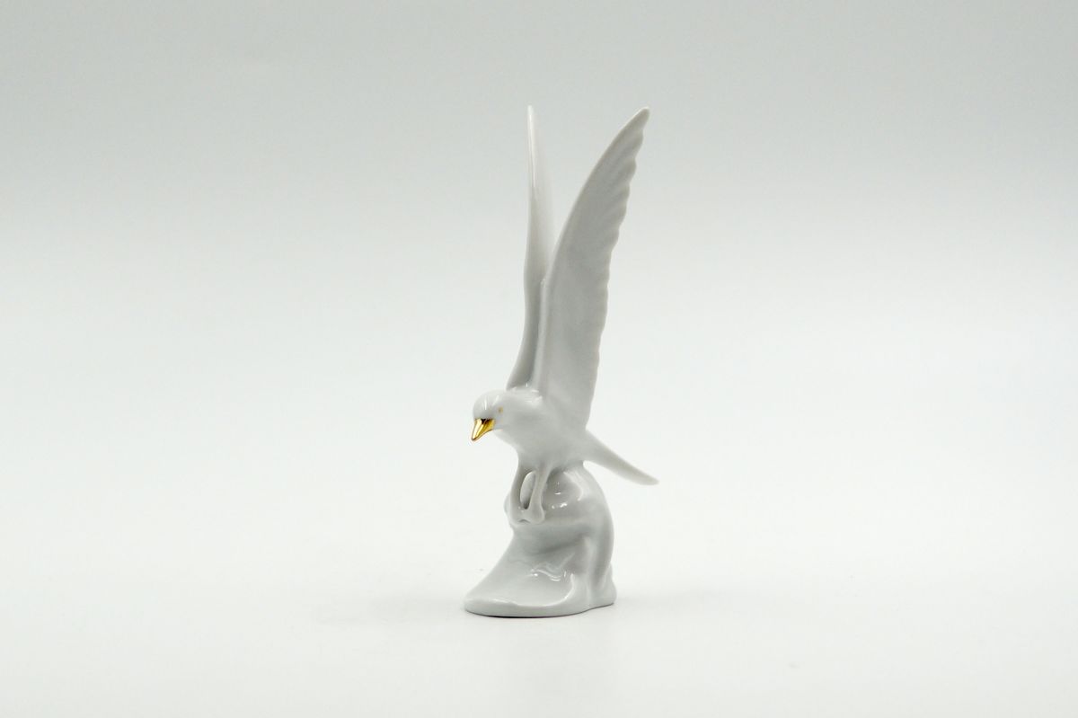 Seagull, white-golden, 14,5 cm