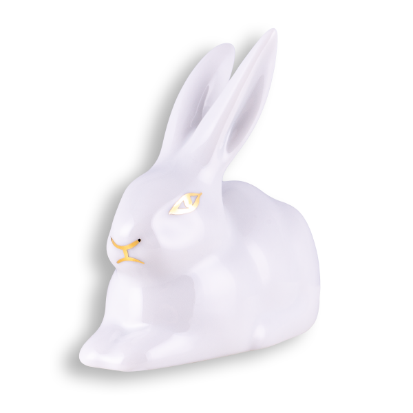 Rabbit, white-golden, 8,2 cm