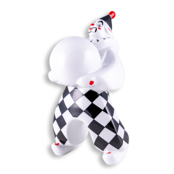 Clown, carrying, checkered, large